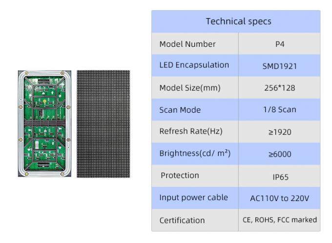Display LED SMD all'aperto Full Color HD P4 P5 P6 P8 P10 Led Video Wall Screen 4