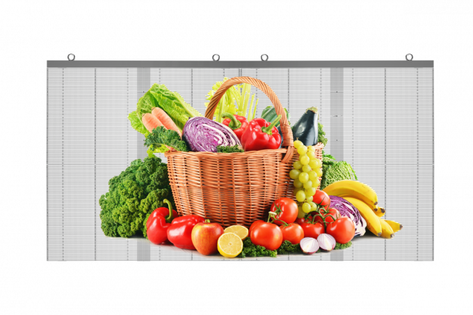 Display trasparente a led per interni P3.91video led a parete vetro led mesh display panel 3