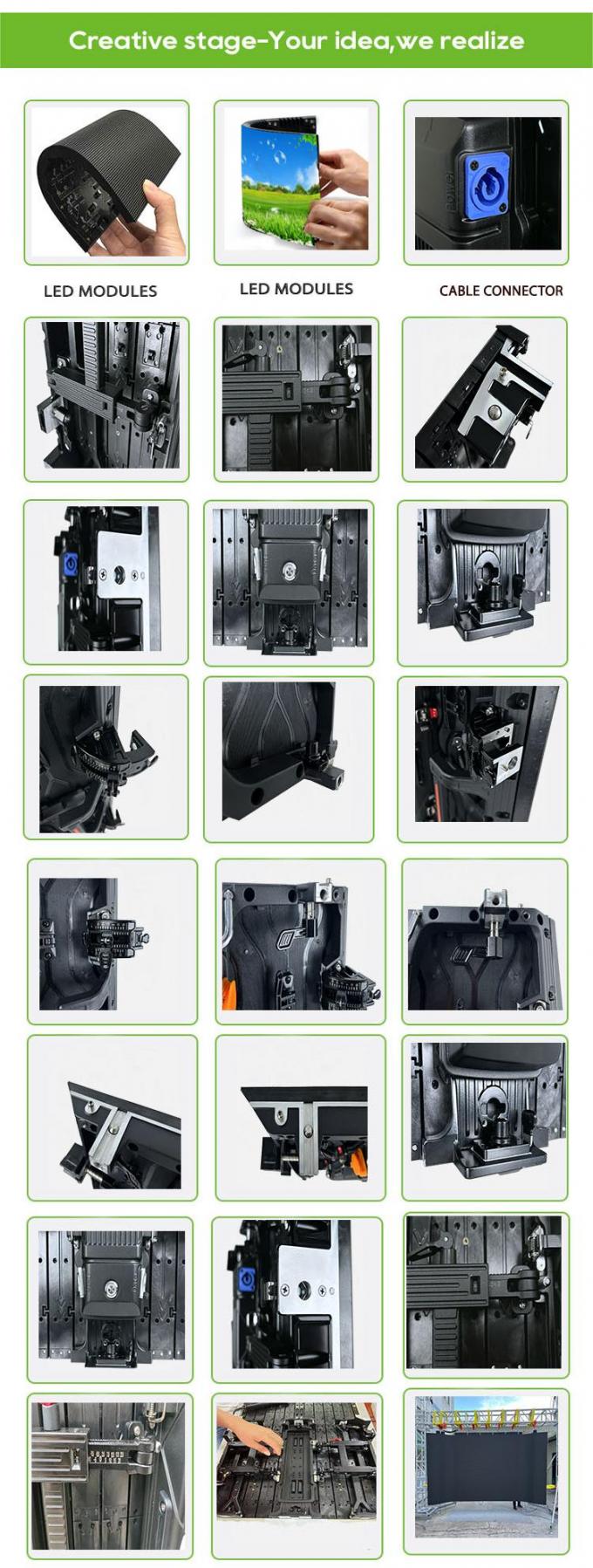 Noleggio Schermo Curvo Flessibile LED per Interni/Esterni Schermo Video LED per Eventi Espositivi e Palco - P2.976 P3.91 P4.81 3