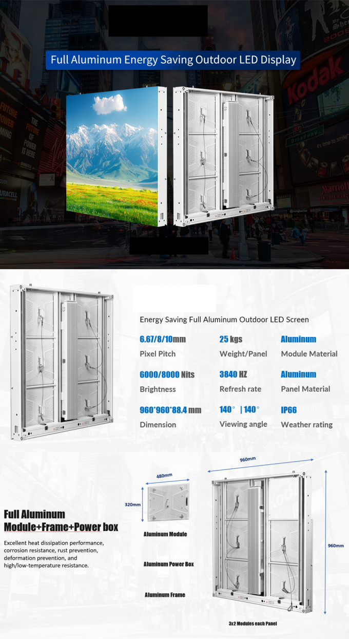 Outdoor LED Screen Solar Electronic Signs Double Sided Billboard Steel Structure External Outdoor Led Digital Signage Display Screens 0